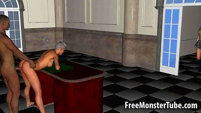 Two 3D cartoon babes getting fucked by James Bond