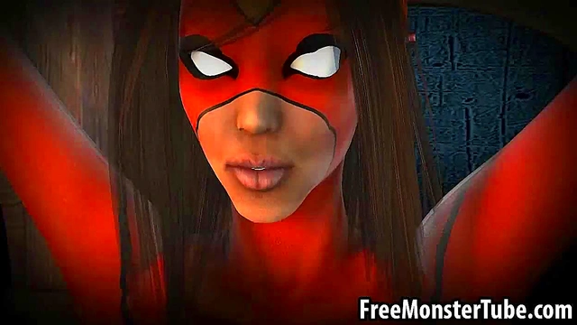 Tied up 3D cartoon lesbian babe getting whipped