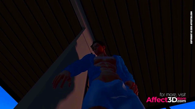 Muscle guy fucking a big tits futa babe in the shower in a 3d porn animation