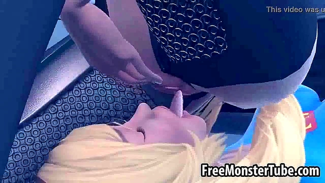 3D Catwoman licking Supergirls wet pussy on a roof