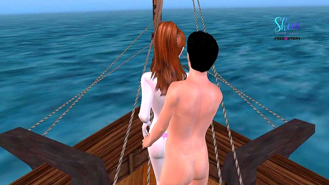 Cute Couple having fun in the Pirate Ship - Animated 3d cartoon porn