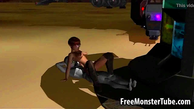 3D babe sucks cock and gets fucked by an alien
