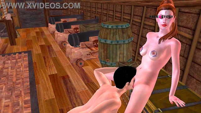 Animated 3d cartoon porn - Stepbrother licking pussy of his stepsister in the Pirate Ship