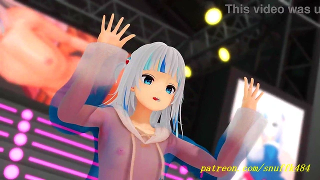 no VR mmd Gura dance 3d hololive
