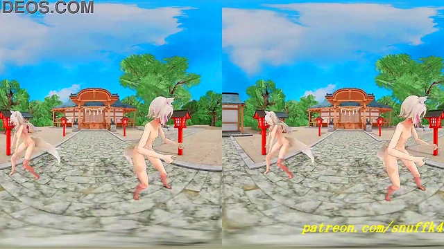 vr180 mmd Fuwa Moco Nude dance 3d hololive
