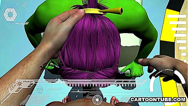 3D Alien has her tits and pussy fucked hard from POV