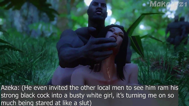 BUSTY SLUT FUCKED BY BIG BLACK COCK IN JUNGLE 3D