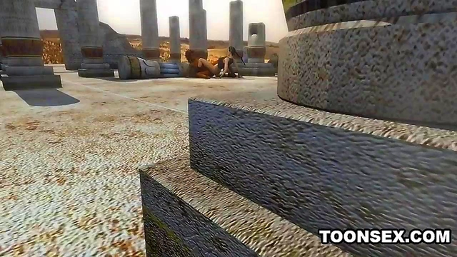 Sexy 3D Lesbian Licking a Black Babe's Pussy