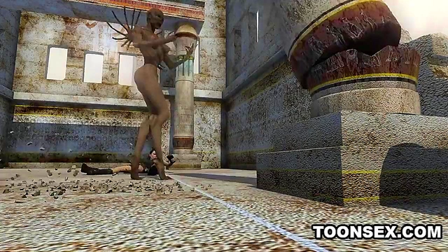 Sexy 3D Lesbian Licking a Black Babe's Pussy