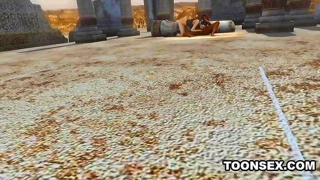 Sexy 3D Lesbian Licking a Black Babe's Pussy