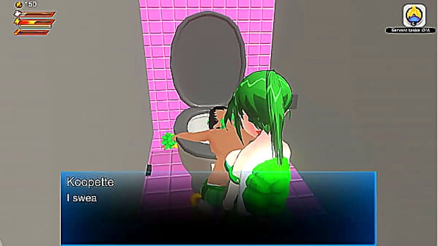 3D Femdom Koopette Facesitting Piss Spanking Toilet Fart