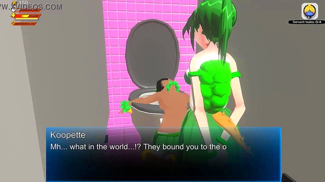 3D Femdom Koopette Facesitting Piss Spanking Toilet Fart