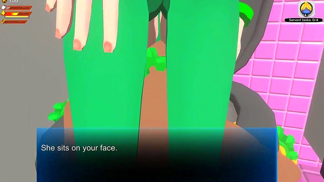 3D Femdom Koopette Facesitting Piss Spanking Toilet Fart