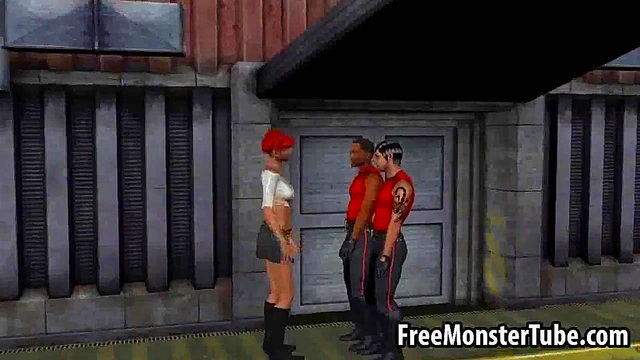 Hot 3D redhead honey enjoying getting double teamedce-high 1