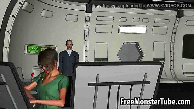 Geeky 3D brunette in glasses toying her pusssysode3 Spoof-high 1