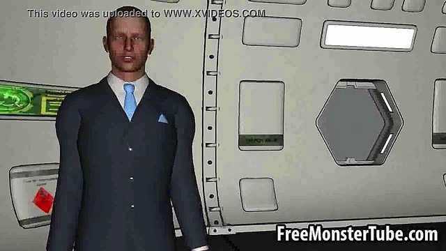 Geeky 3D brunette in glasses toying her pusssysode3 Spoof-high 1