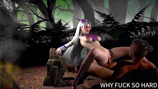 3D cute Asian slut cheating with big dick in wild