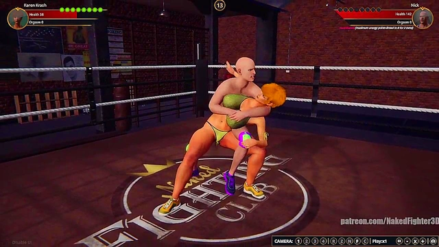 Karen Krash VS Nick (Naked Fighter 3D)