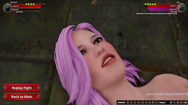 Rex Sum VS Kat (Naked Fighter 3D)