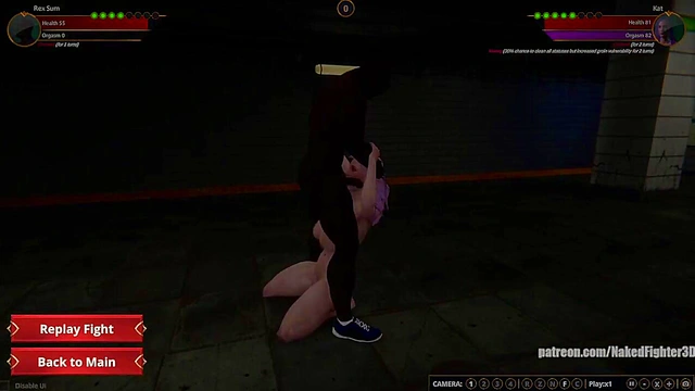 Rex Sum VS Kat (Naked Fighter 3D)