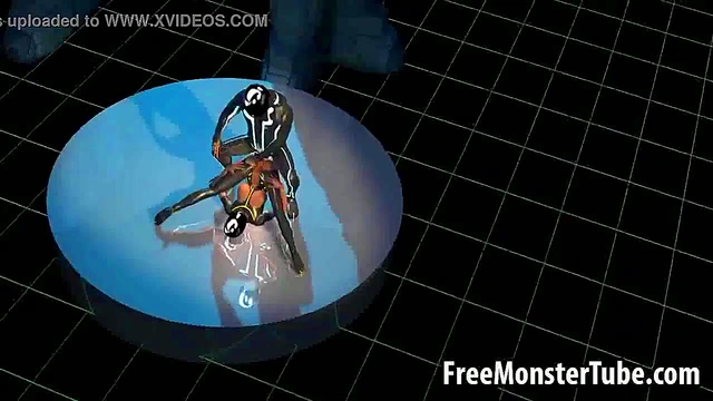 Busty 3D cartoon Tron babe getting fucked hard