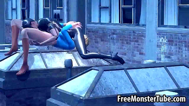 3D Supergirl getting her pussy licked by Catwoman