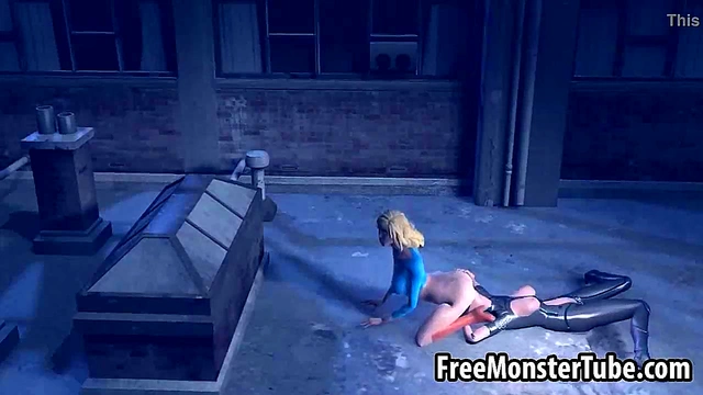 3D Supergirl getting her pussy licked by Catwoman