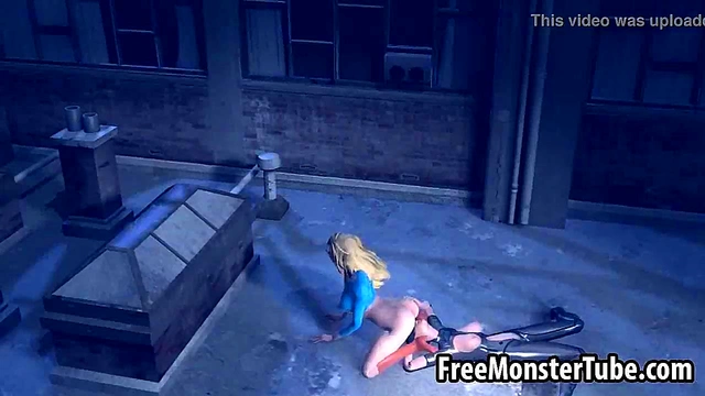 3D Supergirl getting her pussy licked by Catwoman