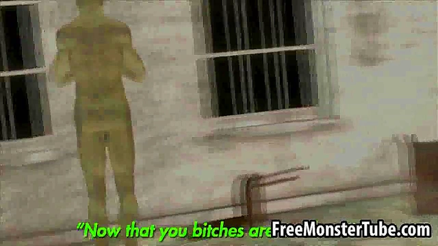 Short haired 3D babe sucking on a zombies cock