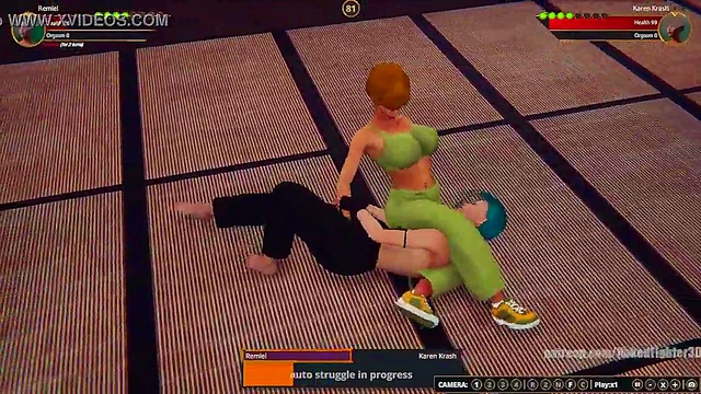 Remiel VS Karen Krash (Naked Fighter 3D)