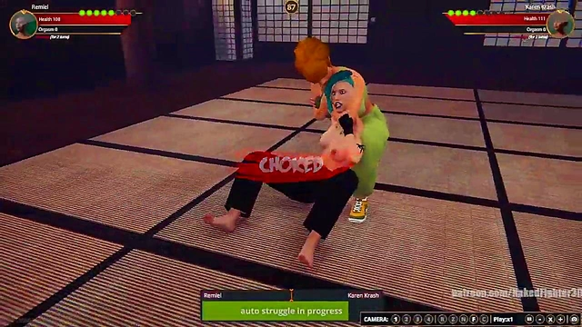Remiel VS Karen Krash (Naked Fighter 3D)