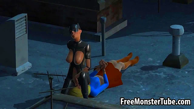 Two sexy 3D cartoon super hero babes dyke it outomanandsoopergirl1-high 2