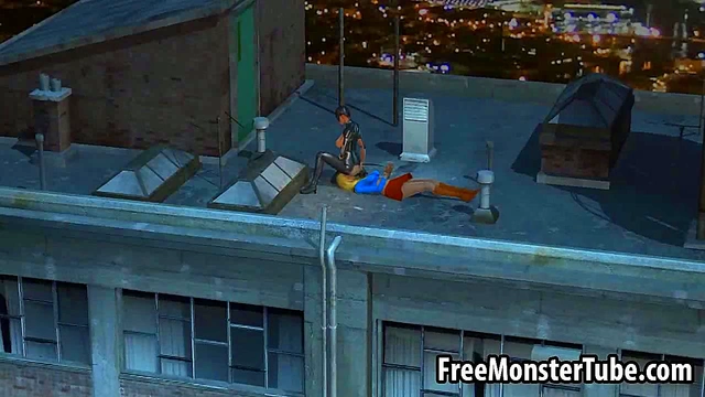 Two sexy 3D cartoon super hero babes dyke it outomanandsoopergirl1-high 2