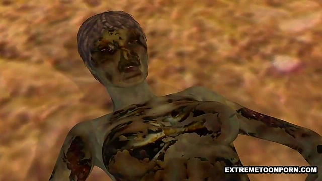 Two 3D Cartoon Zombie Lesbian Babes Fooling Around