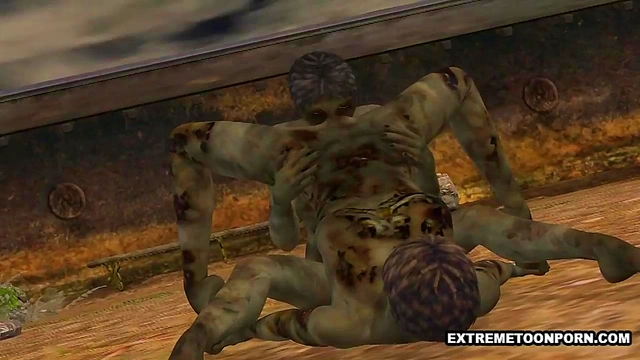 Two 3D Cartoon Zombie Lesbian Babes Fooling Around