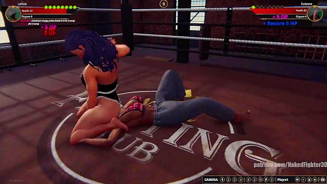 Leticia VS Evianne (Naked Fighter 3D)