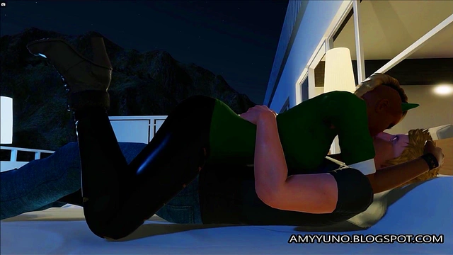 Hot Black Emo Chick With Blonde Hair Rides A White Cock In 3D World!