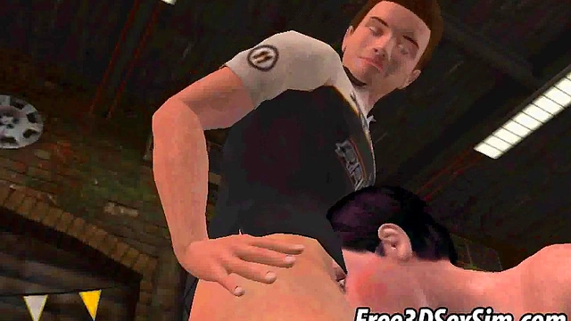 Foxy 3D cartoon honey getting double teamed