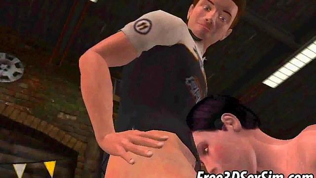 Foxy 3D cartoon honey getting double teamed