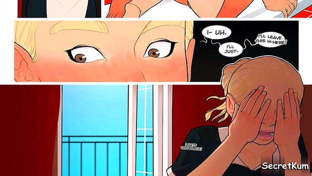 The Mess part 2 - Submissive Maid gets Fucked doggystyle on balcony by her horny futa boss