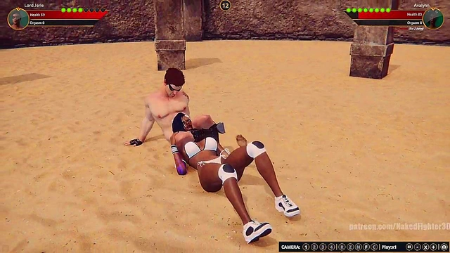 Lord Jerle VS Avalynn (Naked Fighter 3D)