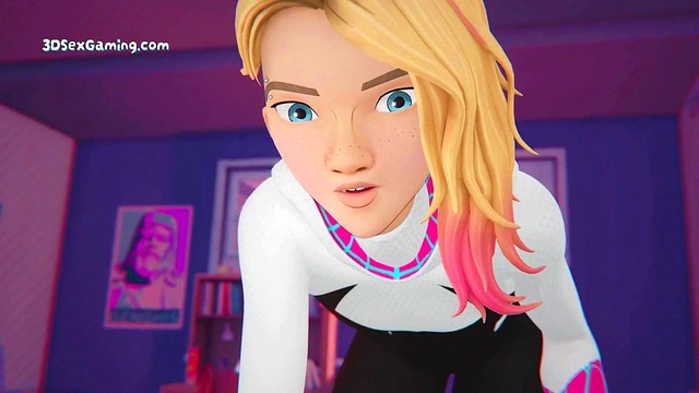 Spidey Sex - Gwen Stacy X Miles - Ouups!! Doggy With The Window Open - 3D Anime