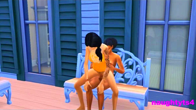 Cheating Neighbour Rides Futa Cock On The Balcony