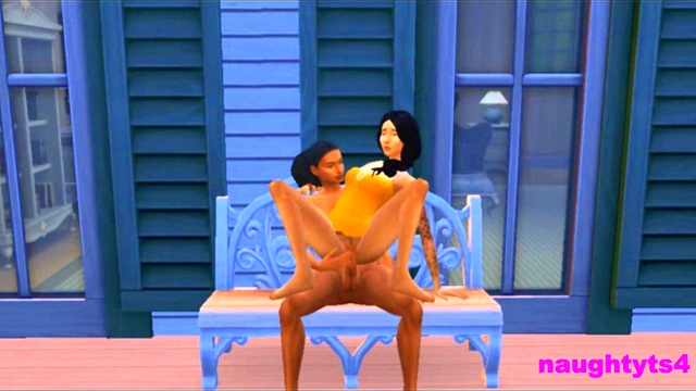 Cheating Neighbour Rides Futa Cock On The Balcony