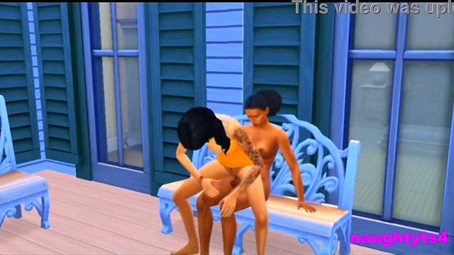 Cheating Neighbour Rides Futa Cock On The Balcony