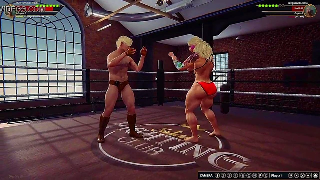 Johnny Walker Black VS Lifeguard Melissa (Naked Fighter 3D)