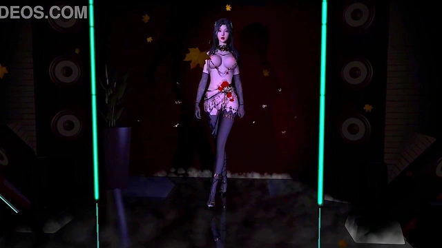 3D cute Asian slut lingerie cheating with big cock