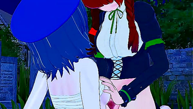 (Futa) Kaenbyou Rin fucks Yoshika Miyako!