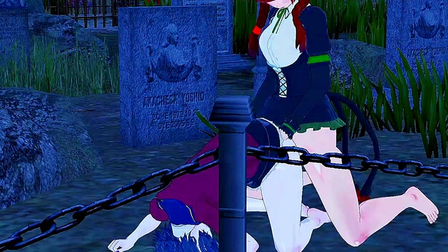 (Futa) Kaenbyou Rin fucks Yoshika Miyako!