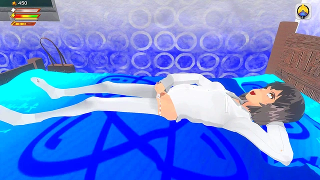 3D Game Femdom University - Giantess uses player as dildo